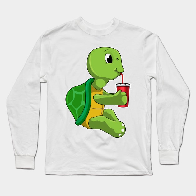 Turtle with Drinking mug with Straw Long Sleeve T-Shirt by Markus Schnabel